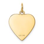 14k Plain .018 Gauge Heart Engravable 17x16.5mm Disc Charm - Image 4