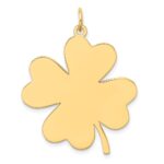14k Plain .018 Gauge Engravable Clover 32x27mm Disc Charm - Image 2