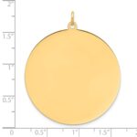 14k Plain .027 Gauge Round Engravable 38.3mm Disc Charm - Image 3