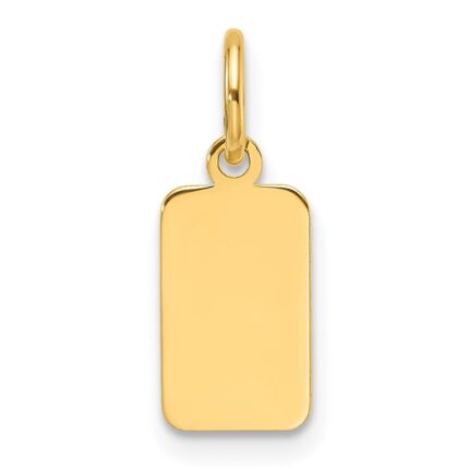 14k Plain .011 Gauge Engravable Rectangular 10.3x6.3mm Disc Charm