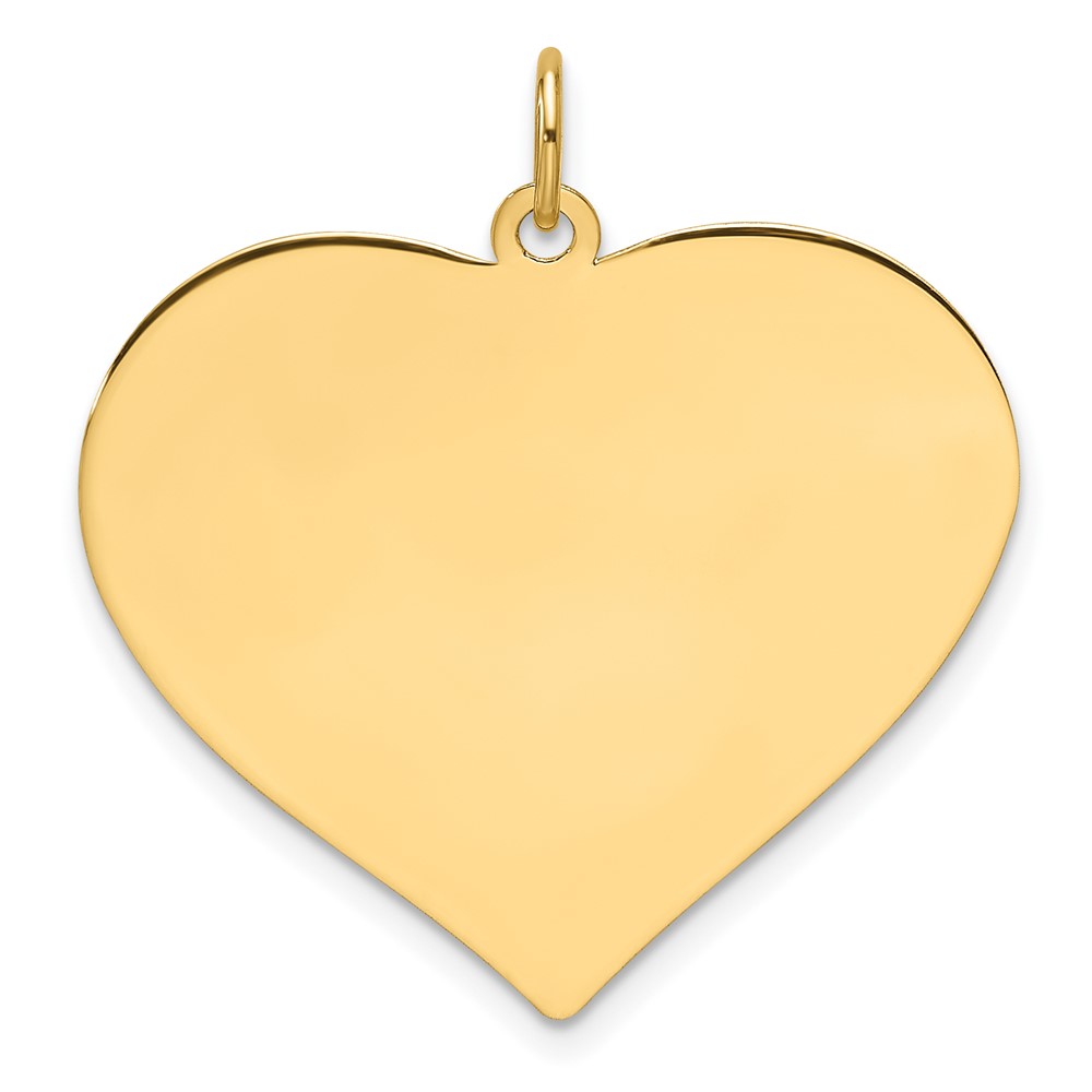 XM694-1.jpg 14k Plain .013 Gauge Engraveable Heart 25.7x28.9mm Disc Charm - Image 1