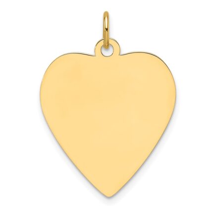14k Plain .018 Gauge Engravable Heart 22.8x20.7mm Disc Charm