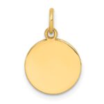 14k Plain .013 Gauge Round Engravable Disc Charm - Image 2