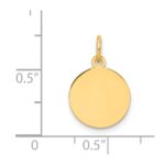 14k Plain .013 Gauge Round Engravable Disc Charm - Image 3