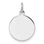 14k White Gold Plain .018 Gauge Round Engravable Disc Charm