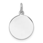 14k White Gold Plain .018 Gauge Round Engravable Disc Charm - Image 3