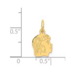 14k .011 Depth Engravable Girl Head Charm - Image 2
