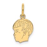 14k .013 Depth Engravable Boy Head Charm