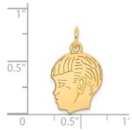 14k .018 Depth Engravable Boy Head Charm - Image 3