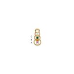 14k 3 Synthetic Stone Family Pendant