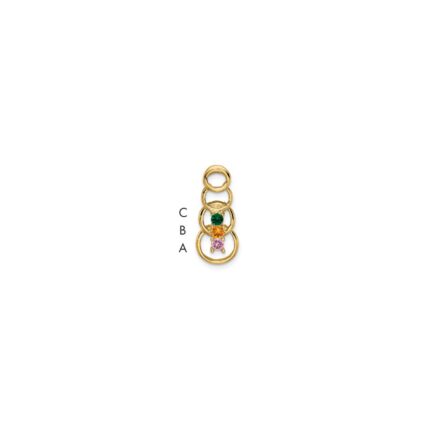 14k 3 Synthetic Stone Family Pendant