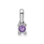 14K White Gold Family Jewelry Genuine Stone & Diamond Set Pendant - Image 2