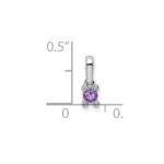 14K White Gold Family Jewelry Genuine Stone & Diamond Set Pendant - Image 4