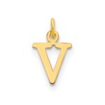 14ky Cutout Letter V Initial Pendant