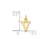14ky Cutout Letter V Initial Pendant - Image 2