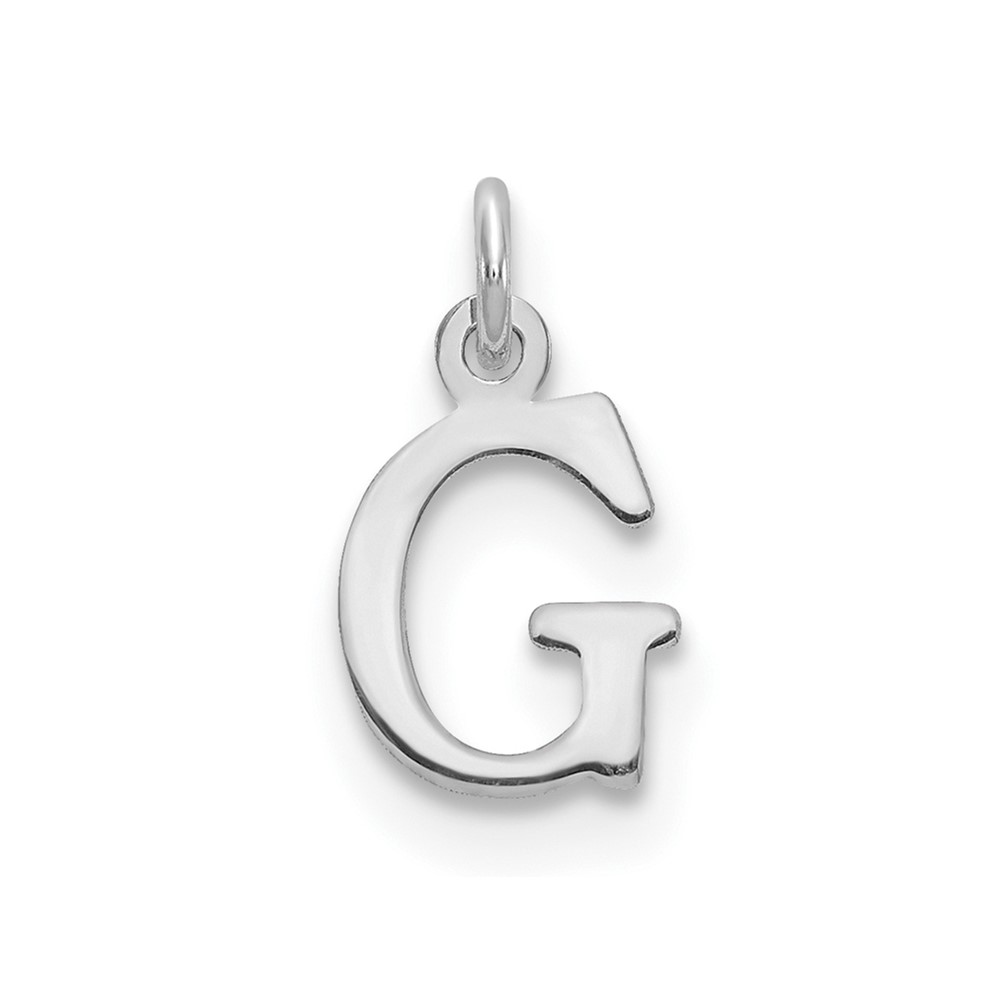 XNA1160SS_G-1.jpg Sterling Silver Rhodium-plated Letter G Initial Charm - Image 1