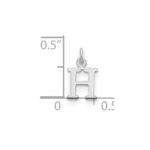 Sterling Silver Rhodium-plated Letter H Initial Charm - Image 2