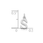 Sterling Silver Rhodium-plated Letter S Initial Charm - Image 2