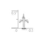 Sterling Silver Rhodium-plated Letter T Initial Charm - Image 2