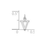 Sterling Silver Rhodium-plated Letter V Initial Charm - Image 2