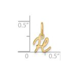 14KY Upper case Letter H Initial Charm - Image 4