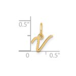14KY Upper case Letter V Initial Charm - Image 4