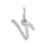 14KW Upper case Letter V Initial Charm - Image 3