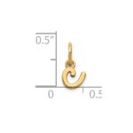 14KY Lower case Letter C Initial Charm - Image 3