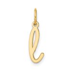 14KY Lower case Letter L Initial Charm