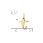 14KY Lower case Letter T Initial Charm - Image 4