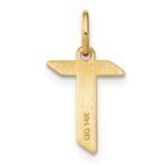 14KY Letter T Initial Pendant - Image 3