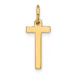 14ky Letter T Initial Pendant