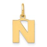 14ky Letter N Initial Pendant