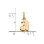 14KY Lower case Letter A Initial Pendant - Image 3