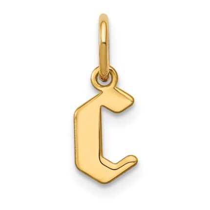 14KY Lower case Letter C Initial Pendant
