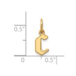 14KY Lower case Letter C Initial Pendant - Image 2