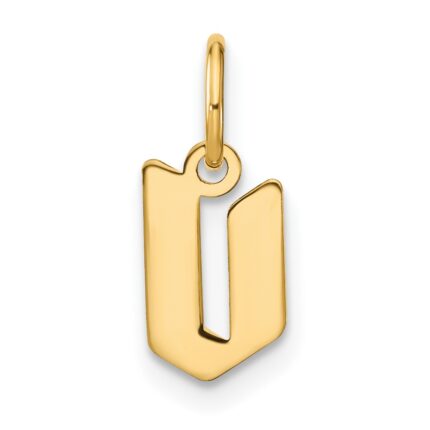 14ky Lowercase Letter V Initial Pendant