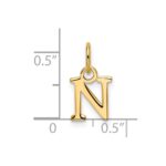 14ky Cutout Letter N Initial Pendant - Image 4