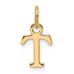 14ky Cutout Letter T Initial Pendant
