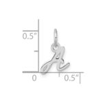 14K White Gold Uppercase Letter A Initial Charm - Image 4