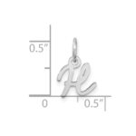 14K White Gold Uppercase Letter H Initial Charm - Image 4