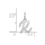 14K White Gold Uppercase Letter K Initial Charm - Image 4