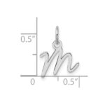14K White Gold Uppercase Letter M Initial Charm - Image 4