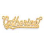 14k Yellow Gold Satin Diamond-cut Heart Name Plate - Image 4