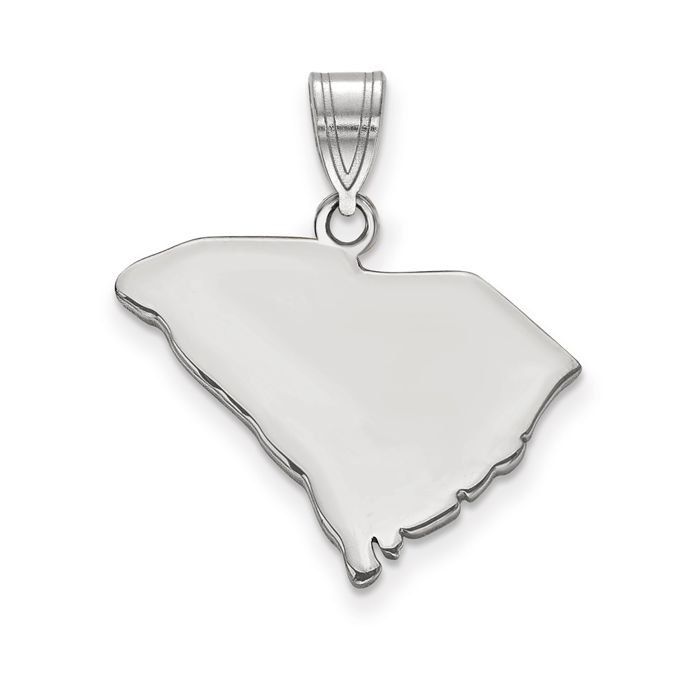 XNA707SS-SC.jpg Sterling Silver/Rhodium-plated South Carolina State Pendant - Image 1