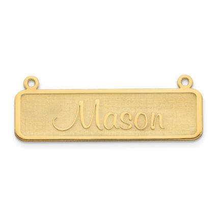 14k Yellow Gold Satin Name Plate Bar