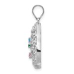 14KW 4 Birthstone Tree of Life Tear Drop Pendant - Image 2