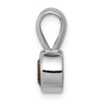 14k White Gold Bezel-set 5mm Round Citrine Pendant - Image 2