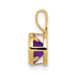 14k 6mm Round Amethyst Bezel Pendant - Image 2