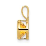 14k 6mm Round Citrine Bezel Pendant - Image 2